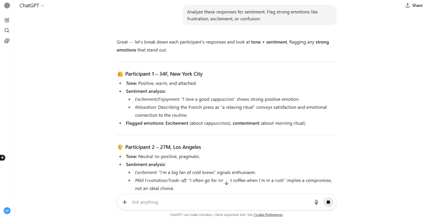 How to automate survey analysis with ChatGPT for data interpretation and to perform sentiment analysis