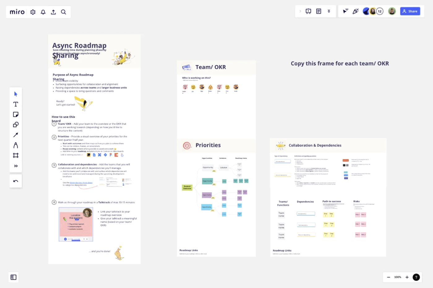 Miro Async Roadmap Sharing Template