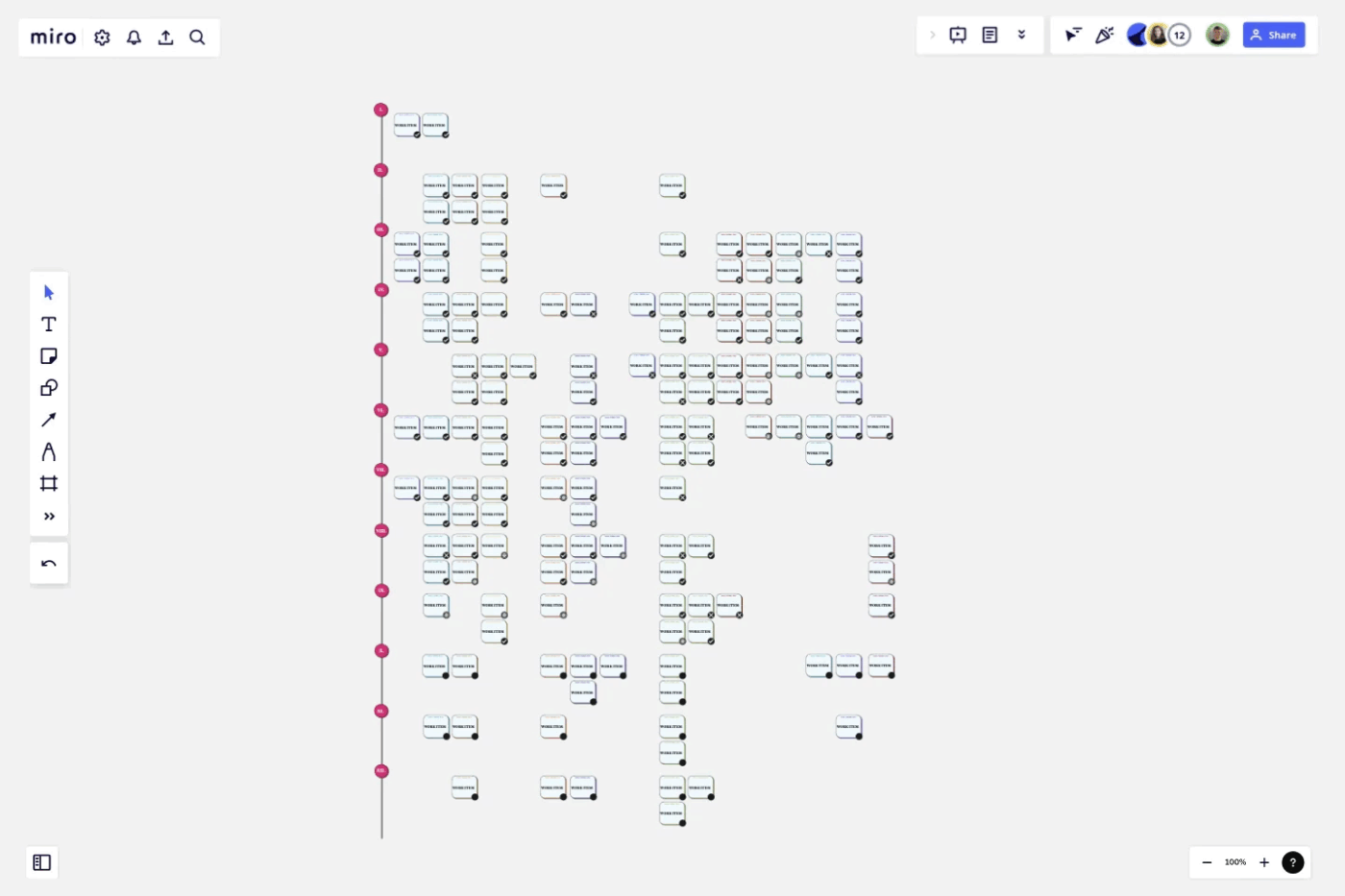 Miro Roadmap Template: Miro Multiple-Product Roadmap Template