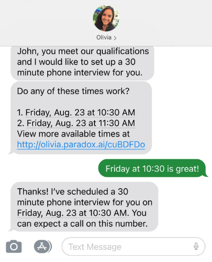 Recruitment Automation Software: Paradox: Best for conversational AI recruiting and automation