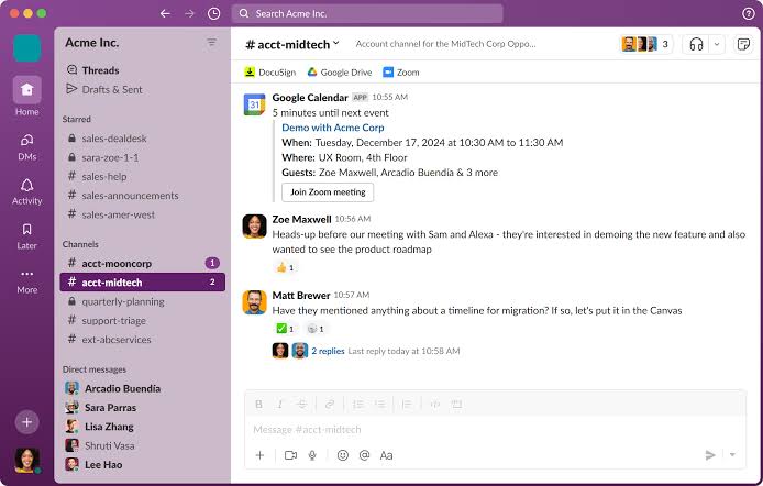 Slack: Team coordination with text