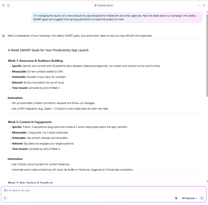 Project Management Software for Small Business: ClickUp Brain