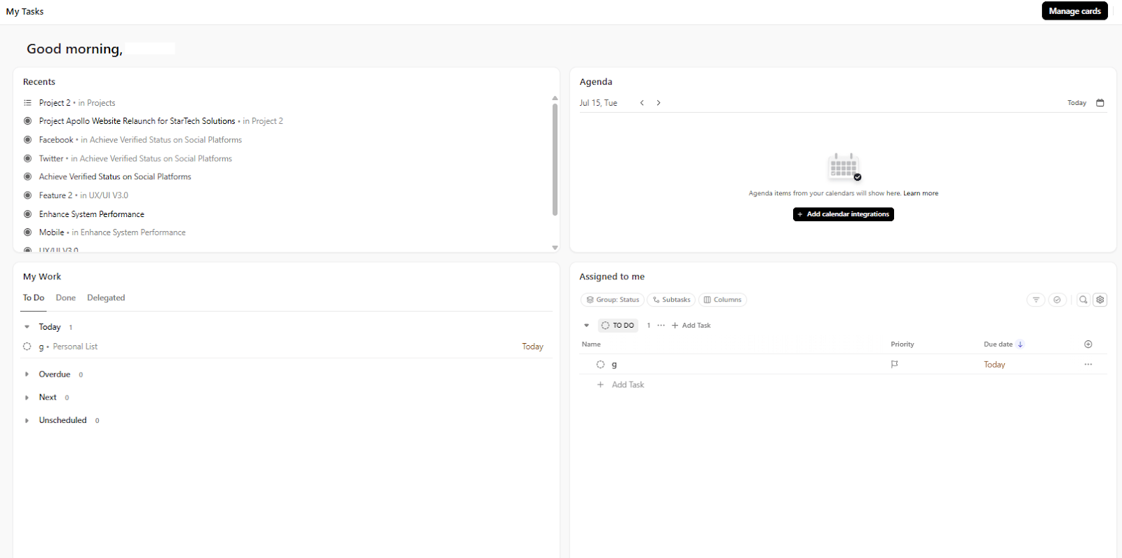 KPI Dashboard Template: ClickUp Company OKRs and Goals template