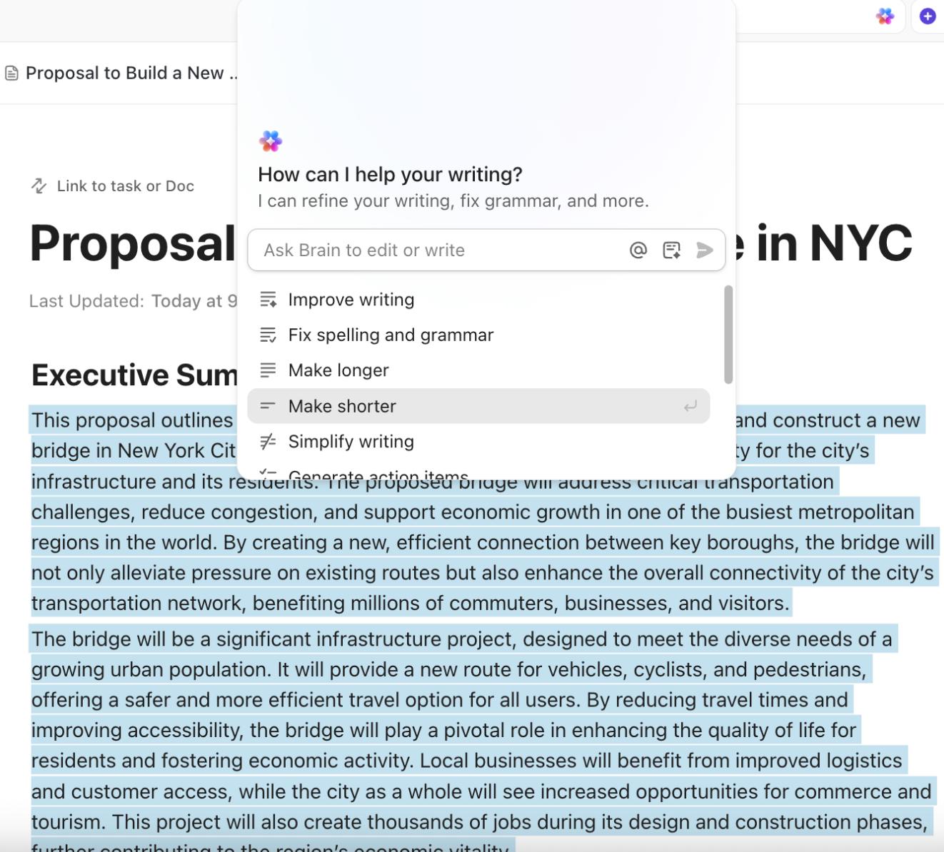 ClickUp Brain: Create marketing resources for campaign success with AI