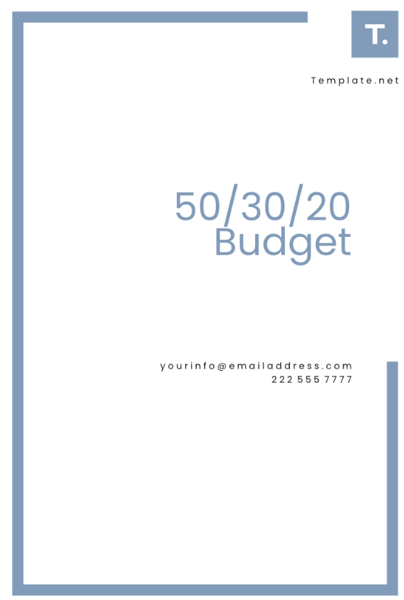 Simple 50/30/20 Budget Spreadsheet