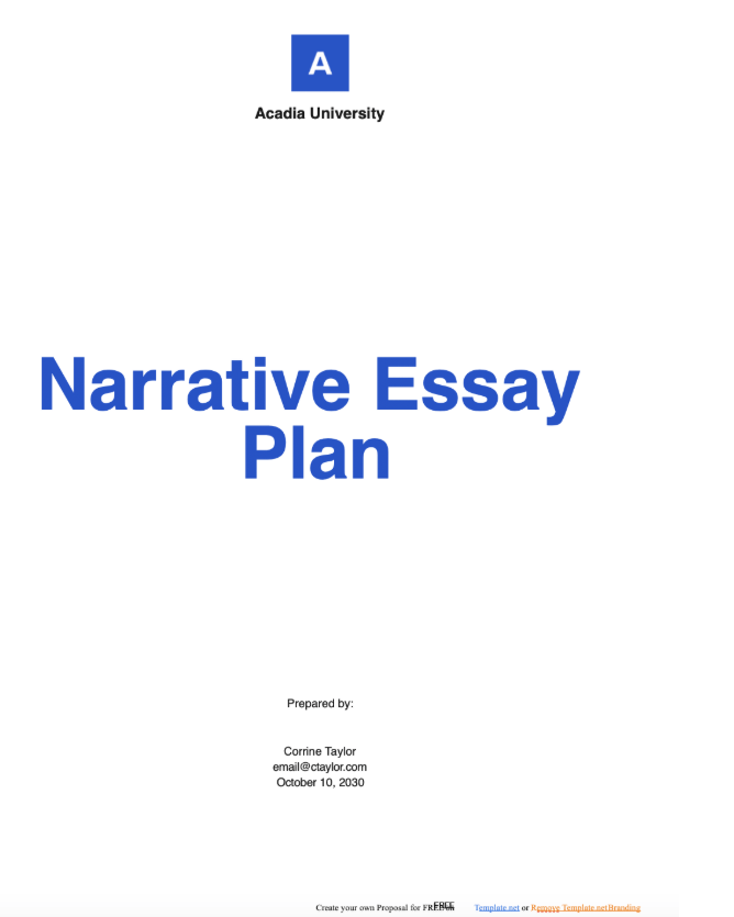 Template.net Narrative Essay Outline Template