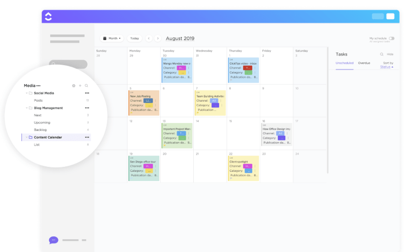 ClickUp Content Calendar Template