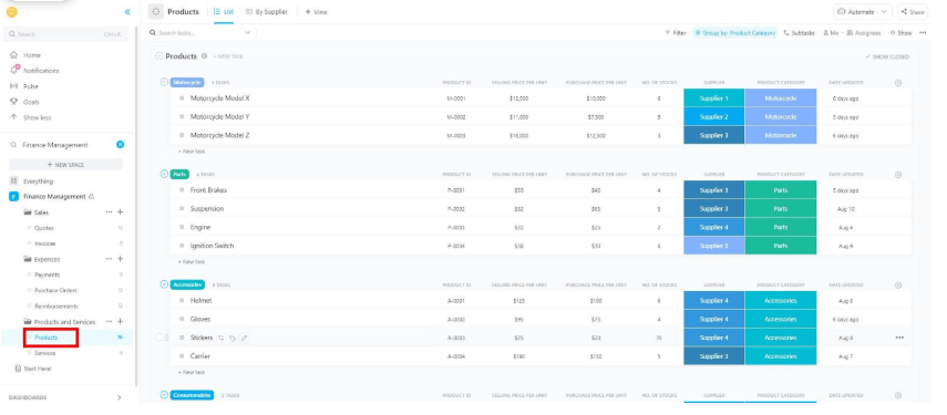 ClickUp Finance Management Template