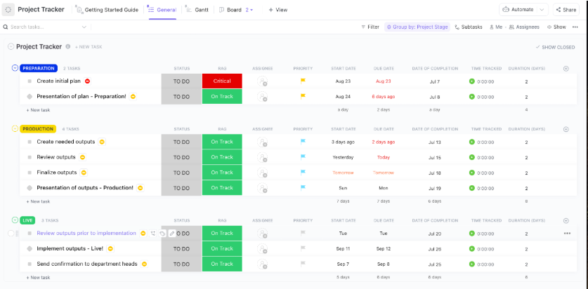 ClickUp Project Tracker Template