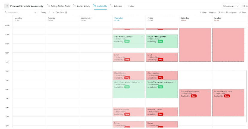 ClickUp Personal Schedule Template 