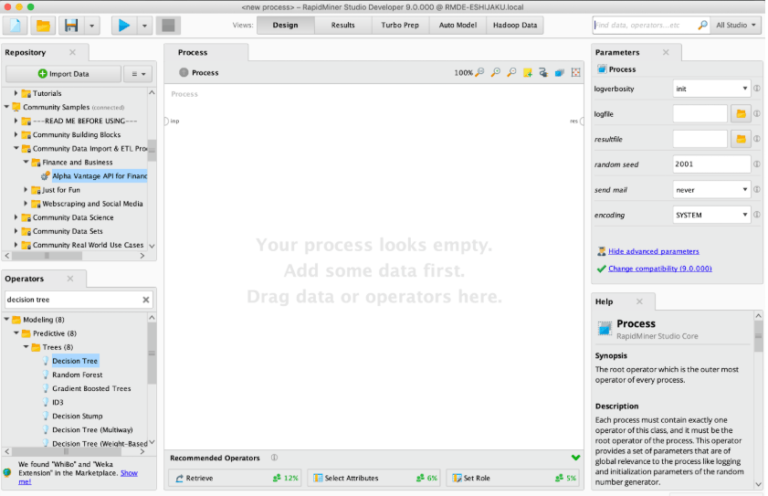 RapidMiner (el mejor para el modelado predictivo y la automatización basados en IA)
