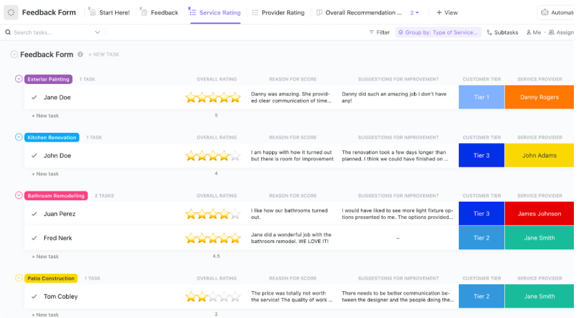 ClickUp Feedback Form Template