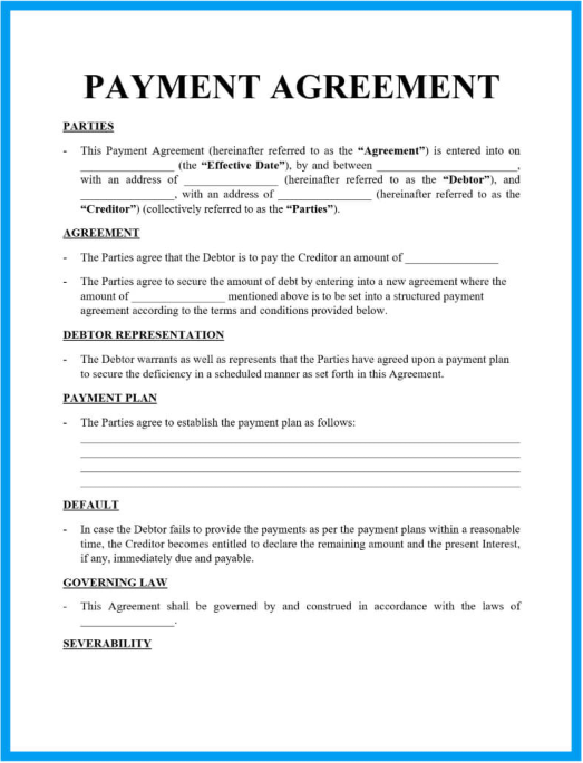 Signaturely Payment Agreement Template