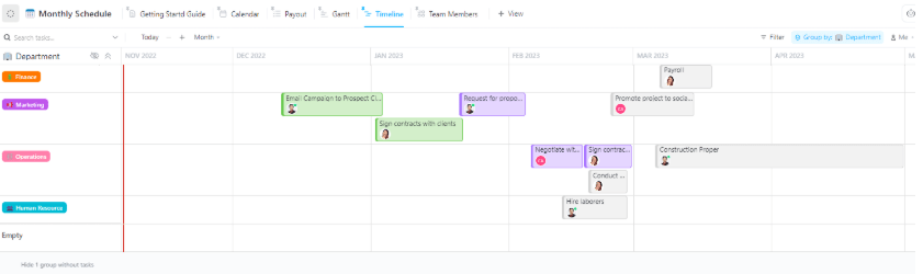 ClickUp Monthly Schedule Template