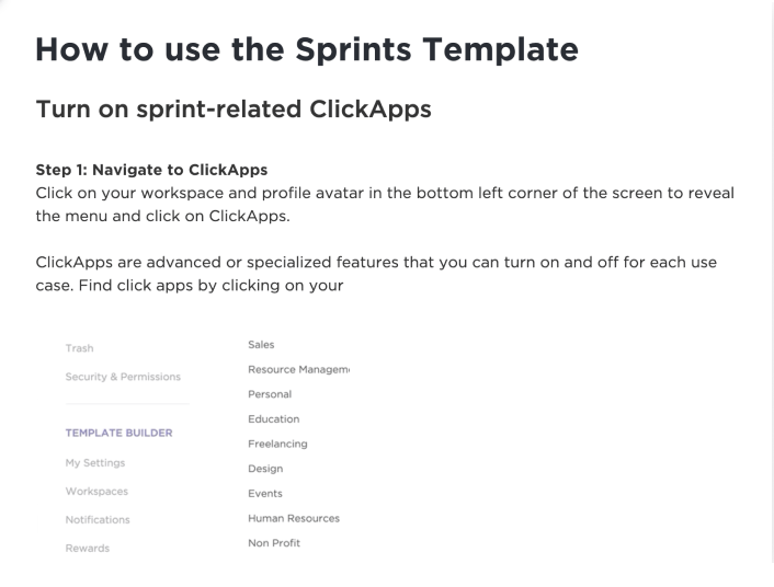 ClickUp Sprints Template 