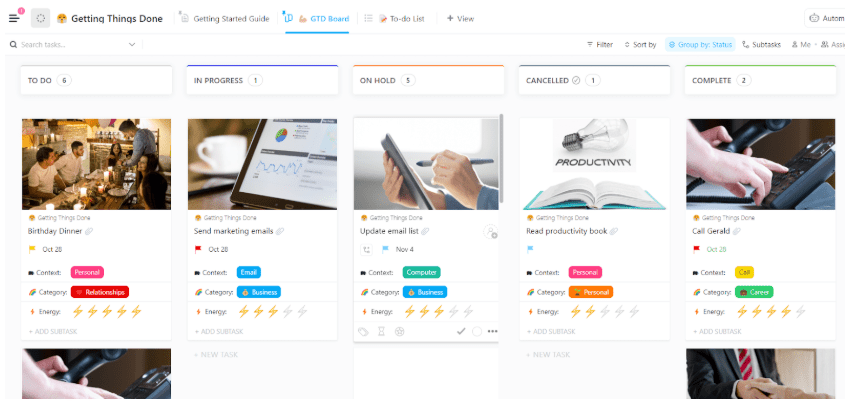 ClickUp Getting Things Done Template