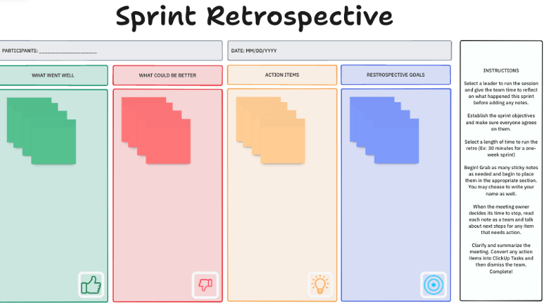 ClickUp Sprint Retrospective Template
