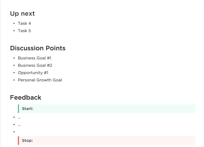 1. ClickUp Performance Review Template ; Brag Document Templates