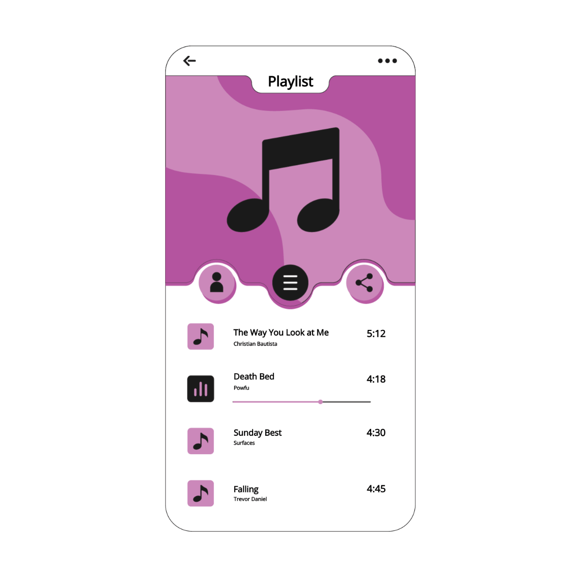 Music Playlist Vector Template