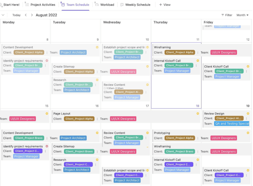 ClickUp Team Schedule Template