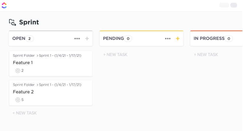 ClickUp Simple Sprints Template