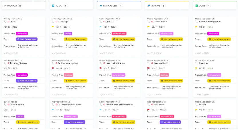 ClickUp Agile Project Management Template : asana sprint planning template