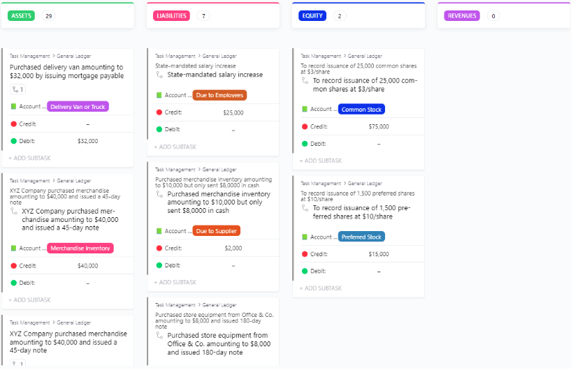 ClickUp General Ledger Template 