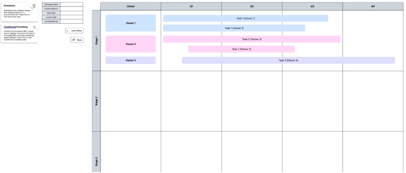 Gantt Chart with Quarters Template : lucidchart gantt chart templates