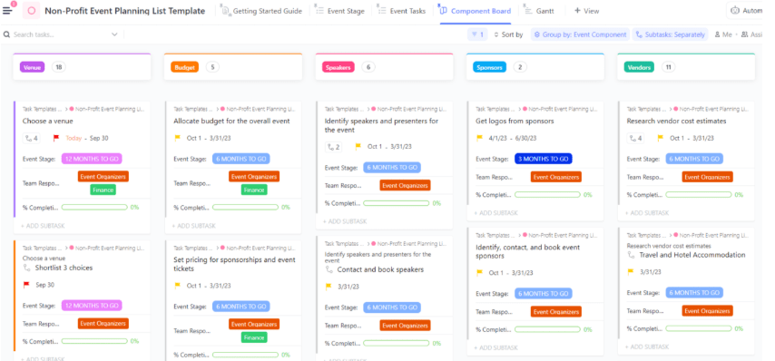 ClickUp Nonprofit Event Planning Template : fundraising calendar template

