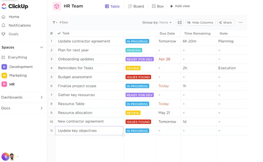 Organize candidates, applications, and recruitment with ClickUp