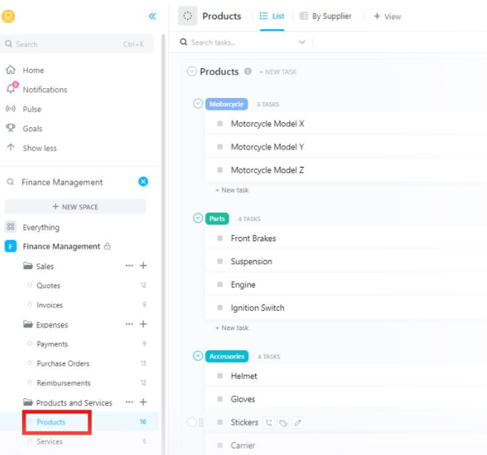 ClickUp Finance Management Template