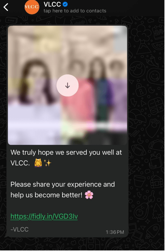 Feedback collection template ; whatsapp business message template
