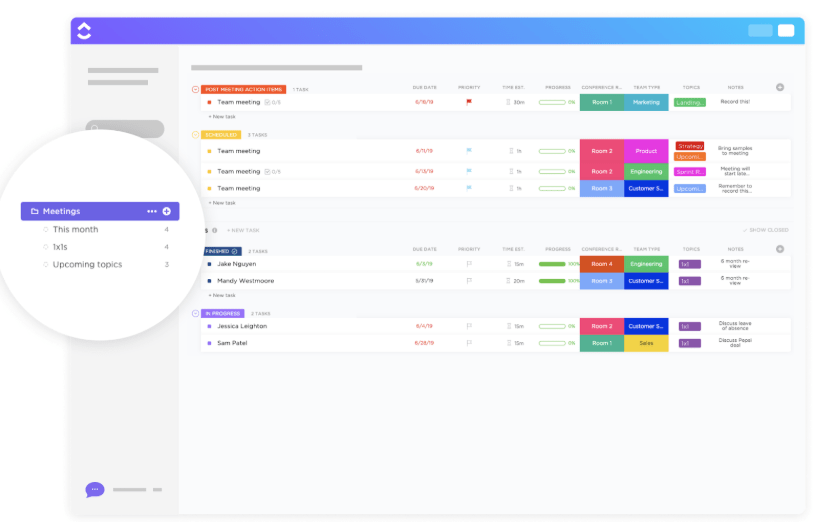 ClickUp Meetings Template : All Hands Meeting Agenda Template