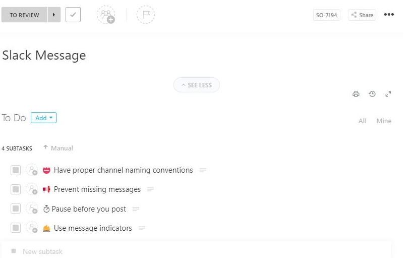 ClickUp Instant Message Template ; whatsapp business message template
