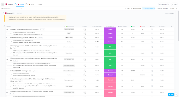 ClickUp Accounting Operations Template