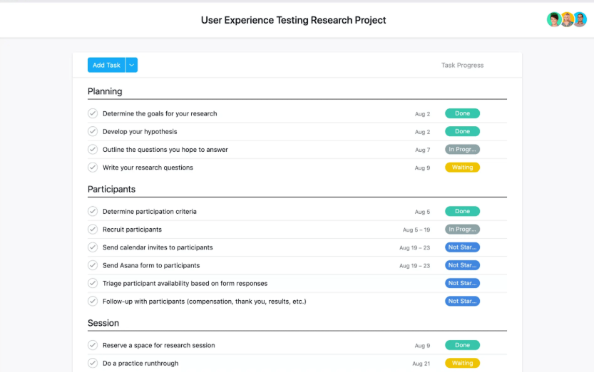 Asana Usability Testing Plan Template ; asana sprint planning template