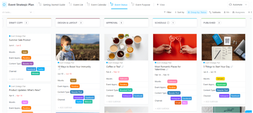ClickUp Event Strategic Plan Template : fundraising calendar template
