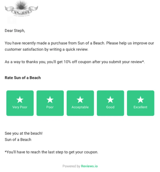 Use review requests as a content marketing strategy :  marketing strategies for ecommerce
