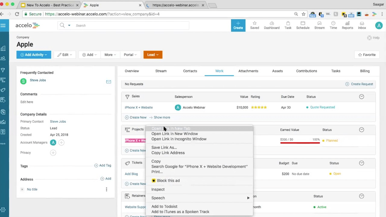 Accelo (Best for automating the entire quote-to-cash lifecycle)