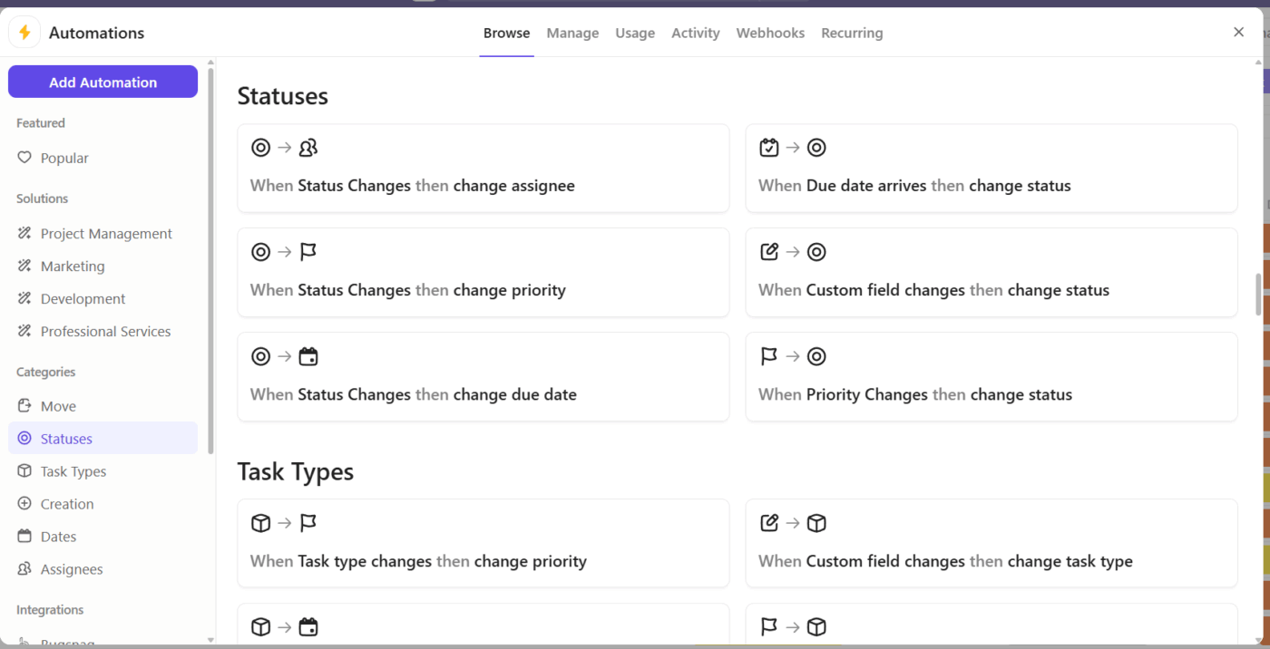 ClickUp Automations: Automate tasks for social media posts and your restaurant marketing strategy