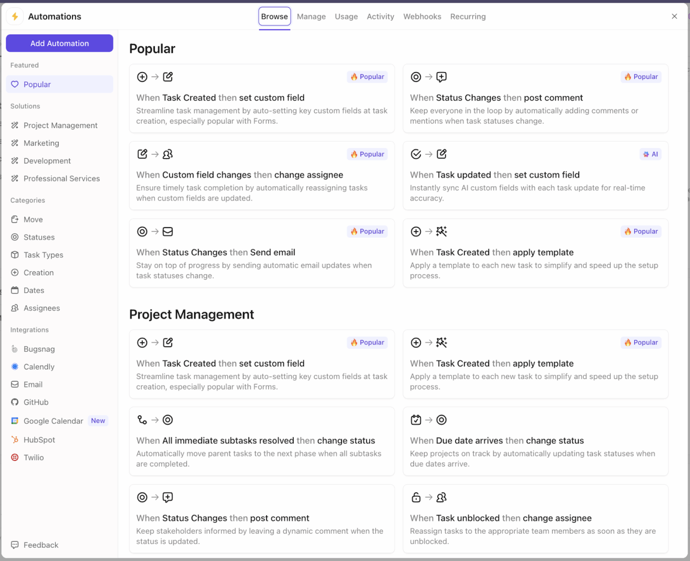 ClickUp Automations