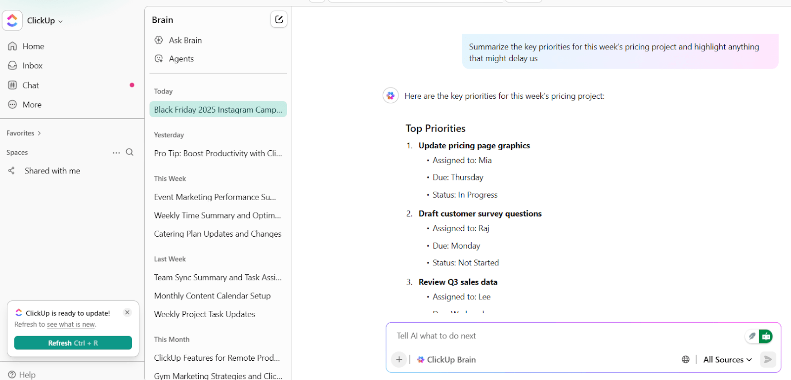 ClickUp Brain