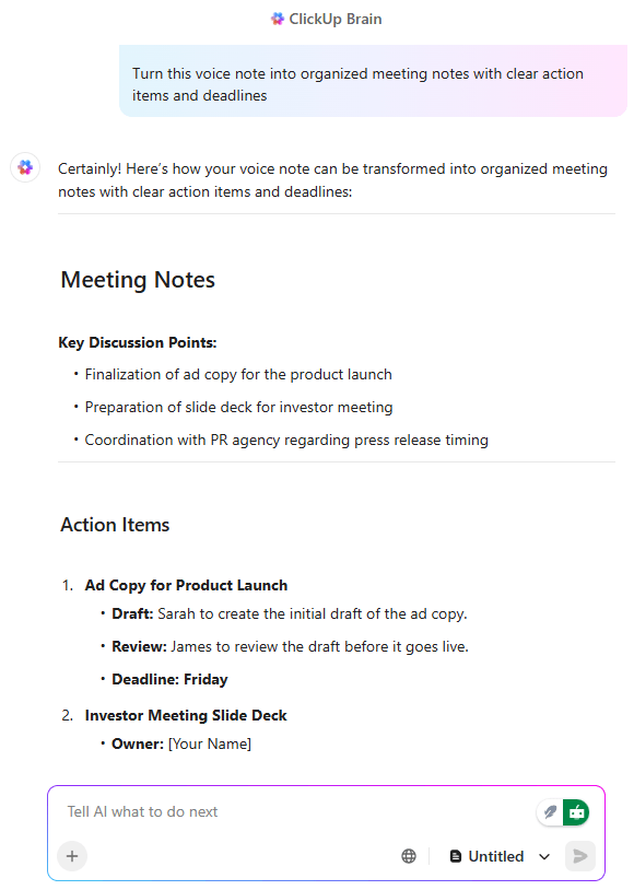 Highlight urgent bugs with ClickUp Brain: PM Software to Automate Sprint Backlog Grooming