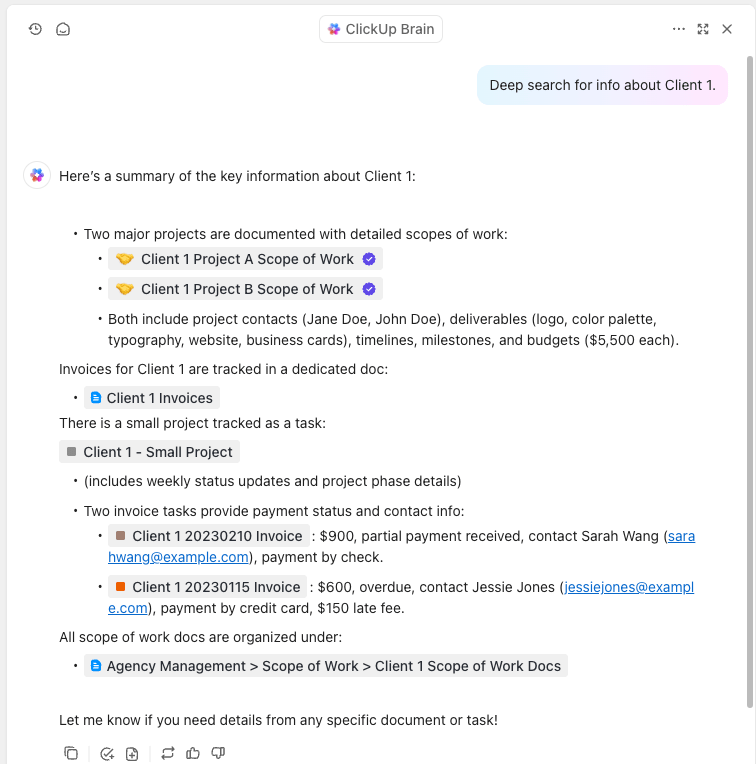ClickUp Brain : ChatGPT automation