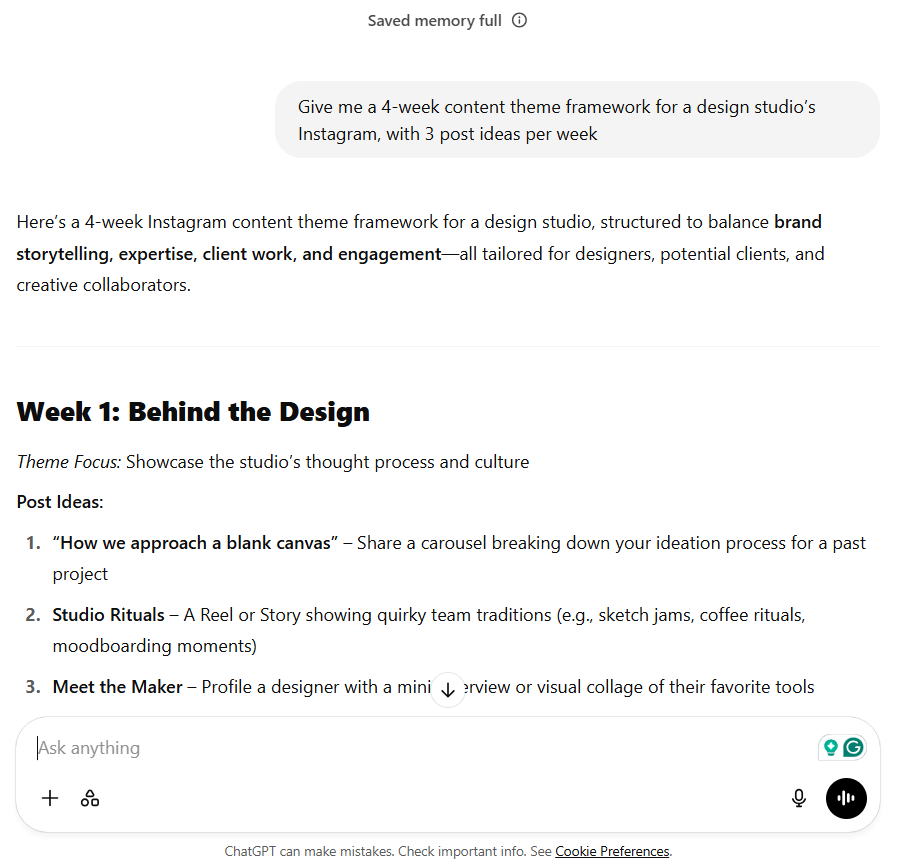 ChatGPT Prompt 3: how to create a social media calendar with chatgpt