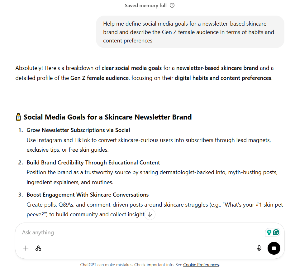 how to create a social media calendar with chatgpt