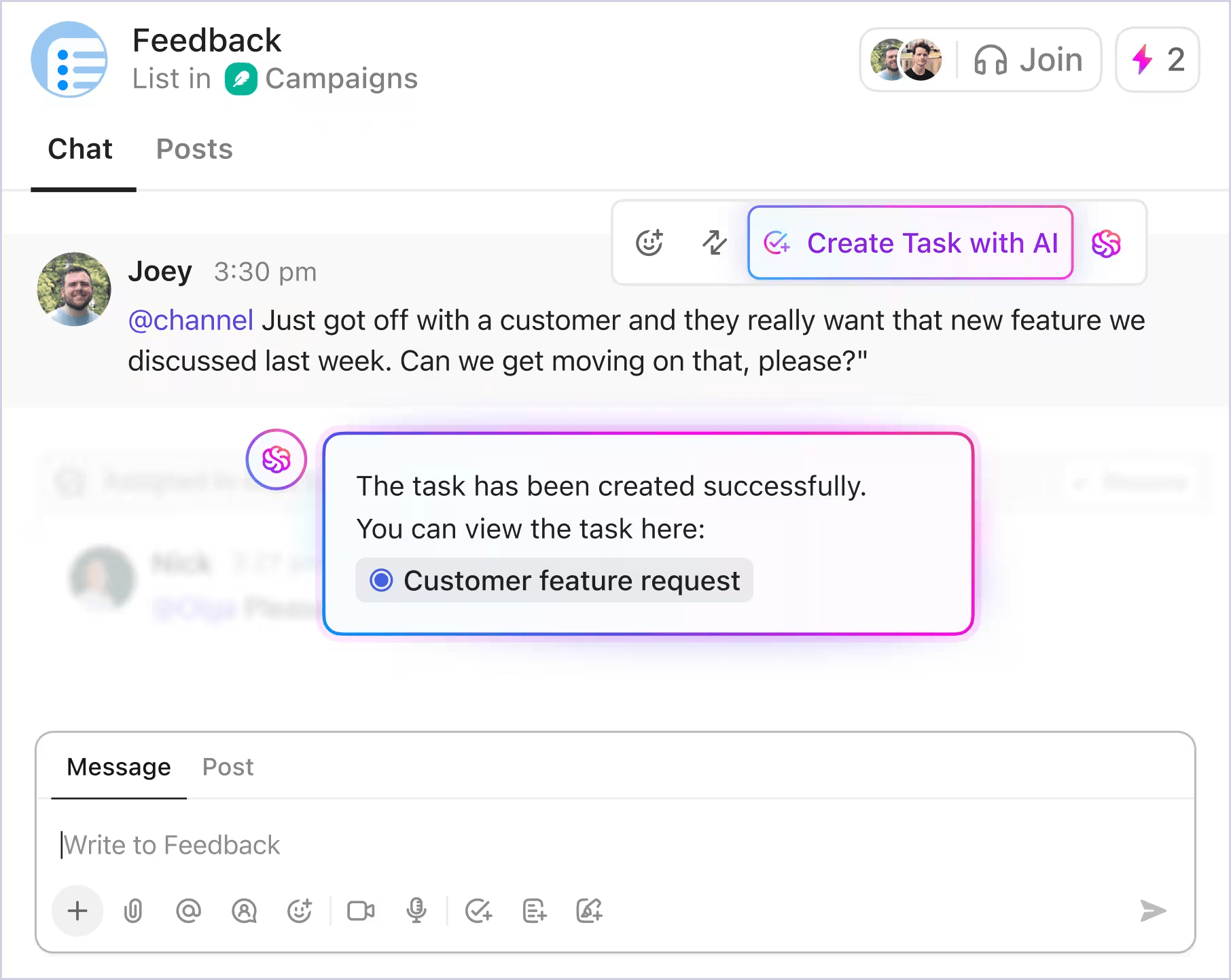 ClickUp Chat
