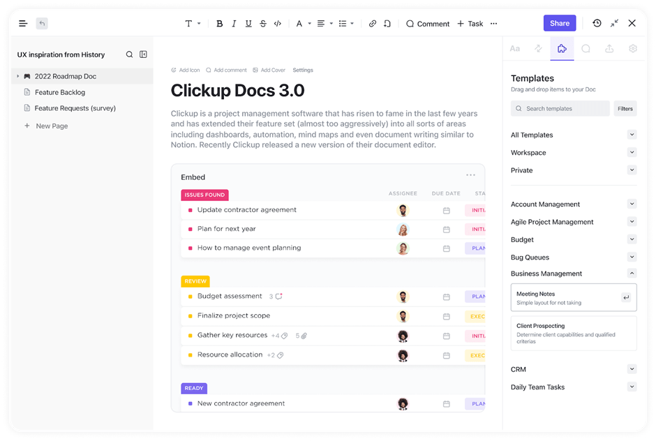 ClickUp Docs: How to Measure Share of Voice