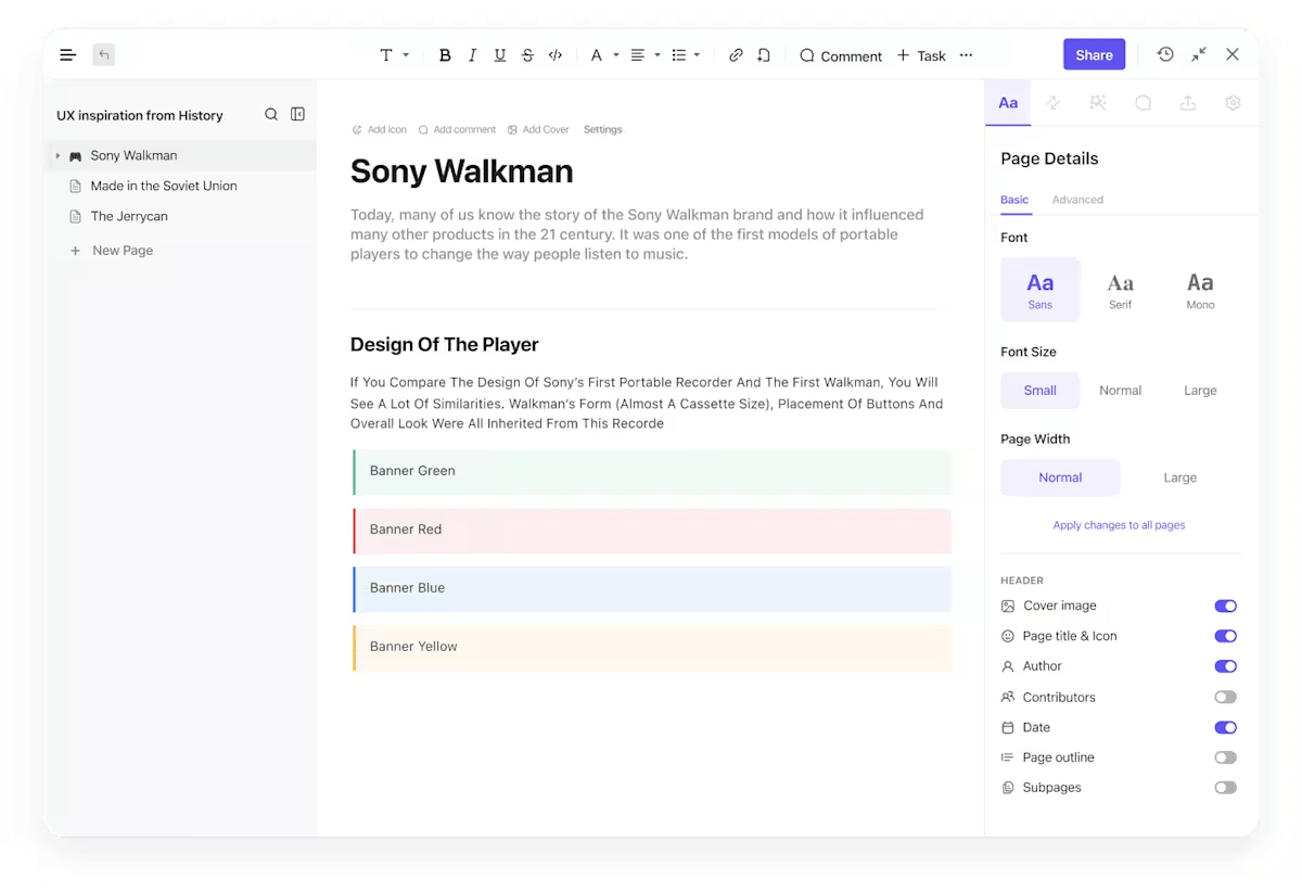 ClickUp Docs: プロダクトマーケットフィットアンケート質問項目