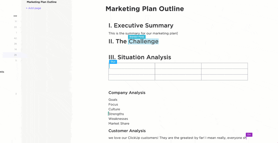 ClickUp's live collaboration features: how to analyze excel data with chatgpt 